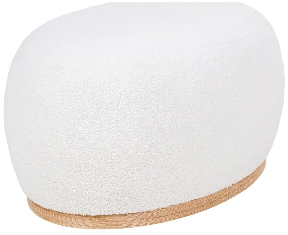 Taburet alb cu tapițerie din țesătură bouclé Manhattan – House Nordic