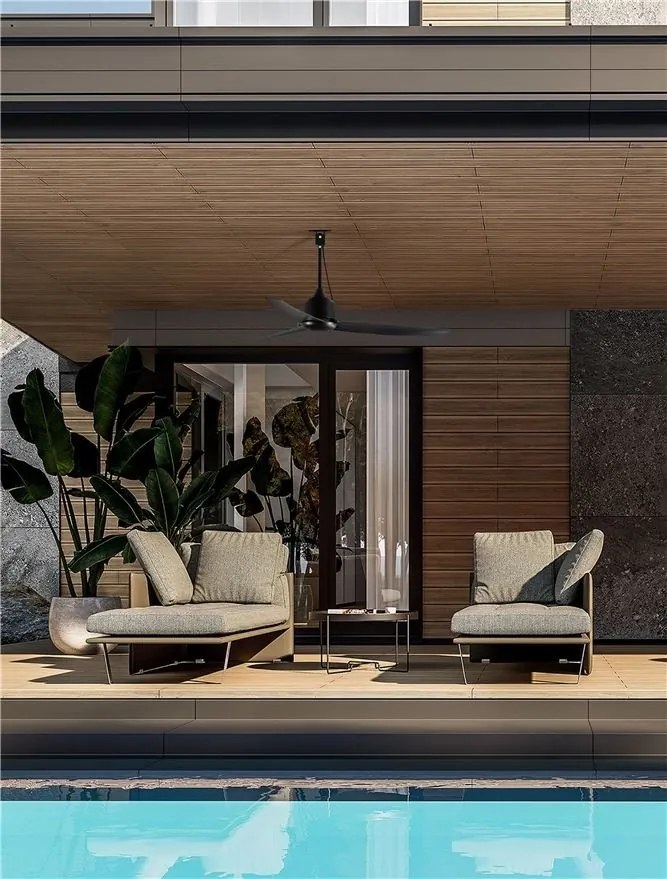 Lustra cu ventilator si telecomanda exterior IP54 BLOWY