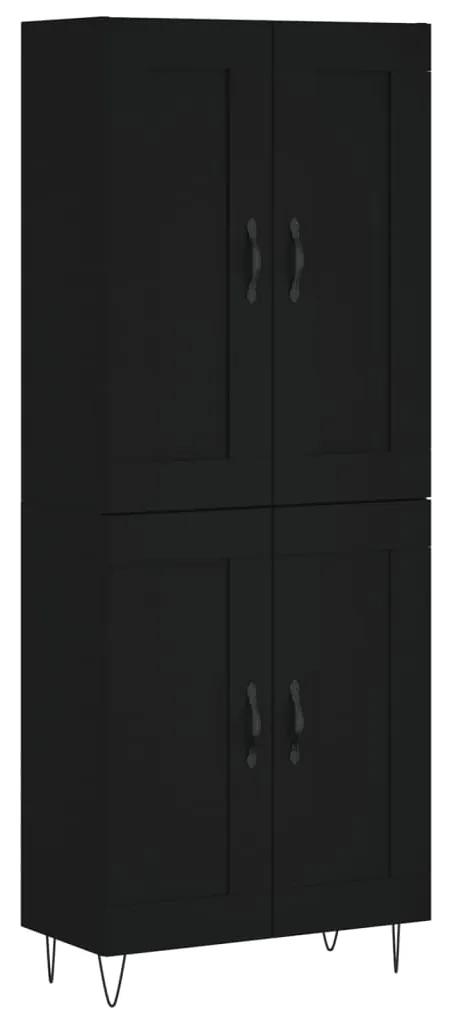 3199714 vidaXL Dulap înalt, negru, 69,5x34x180 cm, lemn compozit