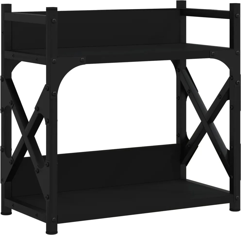 vidaXL Suport imprimantă 2 niveluri negru 40x20x40 cm lemn prelucrat