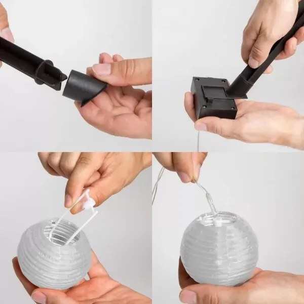 Instalație LED solară 10xLED/1,2V 300mAh 3,7m IP44 alb rece