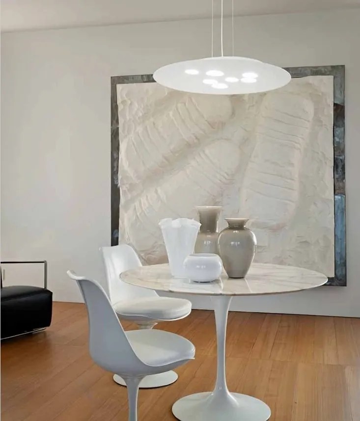 Lustra suspendata moderna Luna 60x72,5cm, alb sau gri