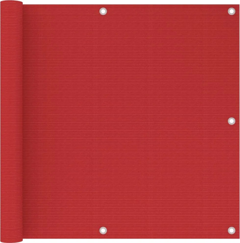 vidaXL Paravan de balcon, roșu, 90 x 500 cm, HDPE