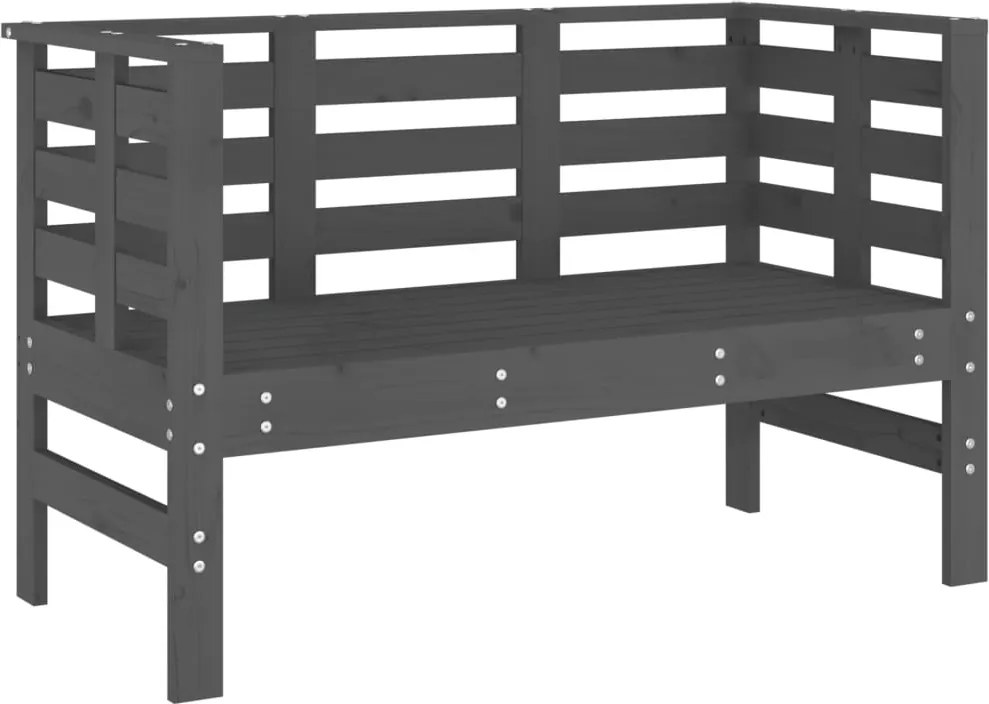 vidaXL Bancă de grădină, gri, 111,5x53x71 cm, lemn masiv de pin
