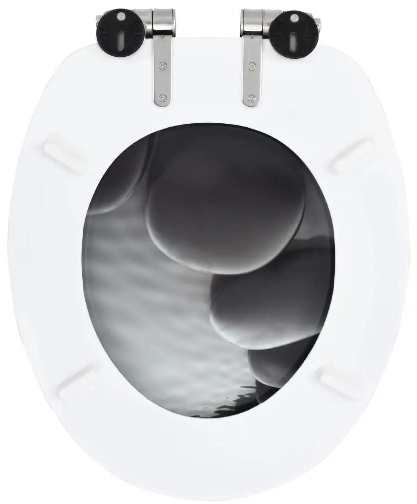 Capace WC cu inchidere silentioasa, 2 buc., MDF, design pietre 2, Pietre, Da