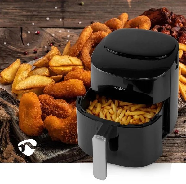 Friteuză cu aer cald 4,2 l 1300W/230V/240 min Nedis KAAF160BK