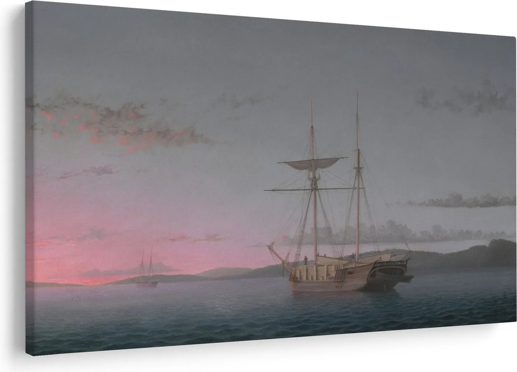 Tablou - Fitz Henry Lane, Lumber Schooners at Evening on Penobscot Bay, reproducere (90x60 cm)