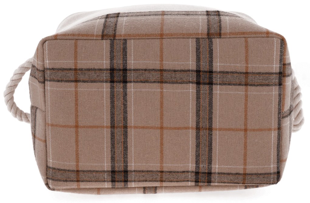 TEMPO-KONDELA MOLIS, coşuri din stofă cu mânere, set 2 buc., bej/maro