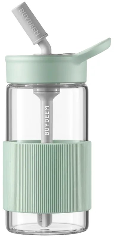 Sticla Buydeem CD1017-CG, 500 ml, Pai incorporat, Rezistenta la scurgeri, Sticla rezistentă la caldura pana la 150°C, Fara BPA, Verde