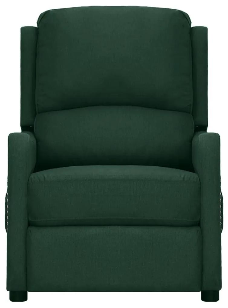 339036 vidaXL Fotoliu de masaj rabatabil, verde închis, material textil