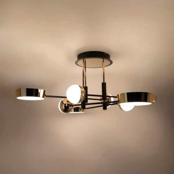 Zuma Line MX7170-8-3BGT - Lustră aplicată de tavan LARA LED/60W/230V, auriu/negru, compatibilă cu dimmer