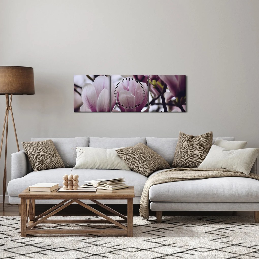 Tablou - Magnolie (cu ceas) (90x30 cm)