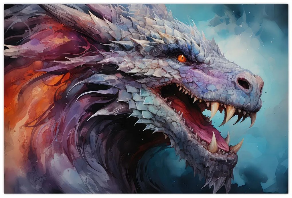 Tablou - Ilustrație a unui dragon (90x60 cm)