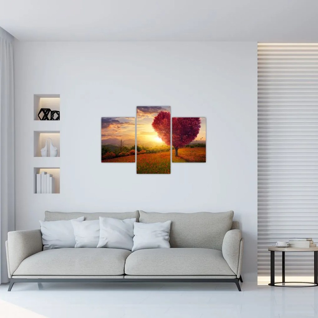 Tablou cu copaci în forma de inimă (90x60 cm)