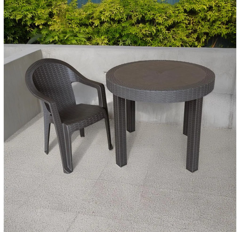 Masă de grădină Zanjar (maro) (pentru 4 persoane). 1116567