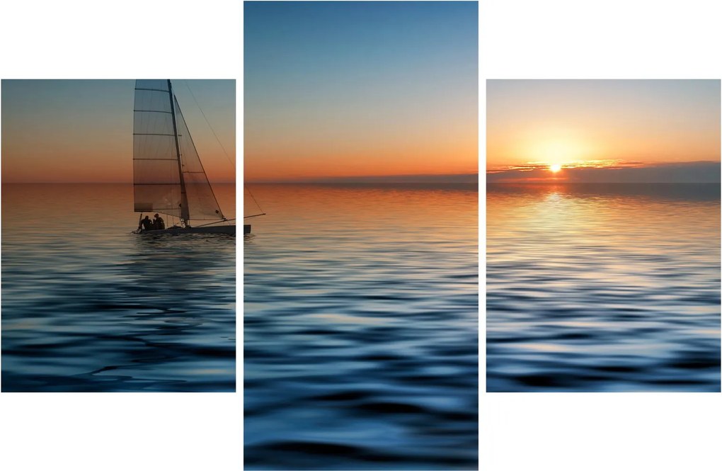 Tablou - Bărci cu vele pe mare (90x60 cm)