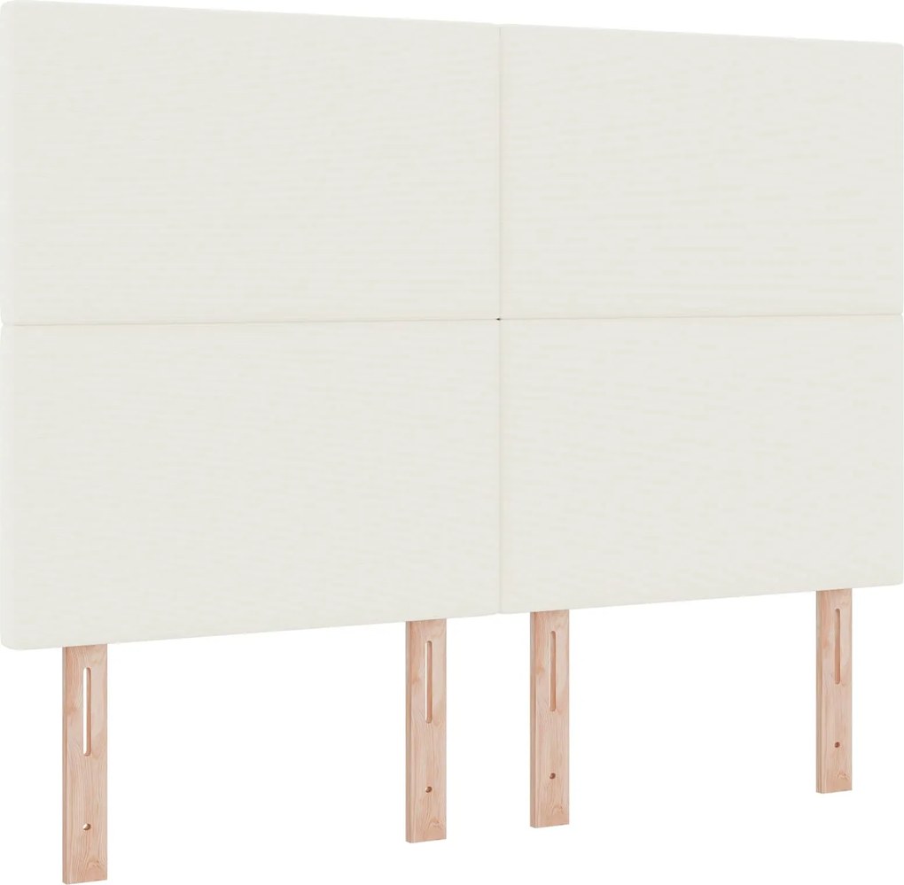 vidaXL Tăblie LED cu benzi LED Crem 144 cm Țesătură din corduroy