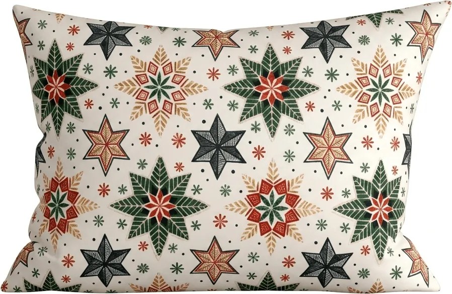 Husa pentru perna din microfibra CHRISTMAS STAR 50x70 cm, colorat