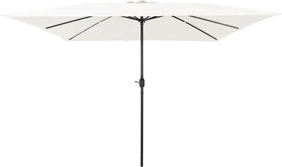 vidaXL Parasol de Grădină Nisipiu 295 x 295 x 245 cm Poliester și oțel