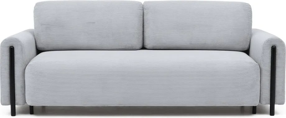 Canapea gri extensibilă/cu spațiu de depozitare cu tapițerie din catifea reiată 244 cm Arcadova – ELTAP