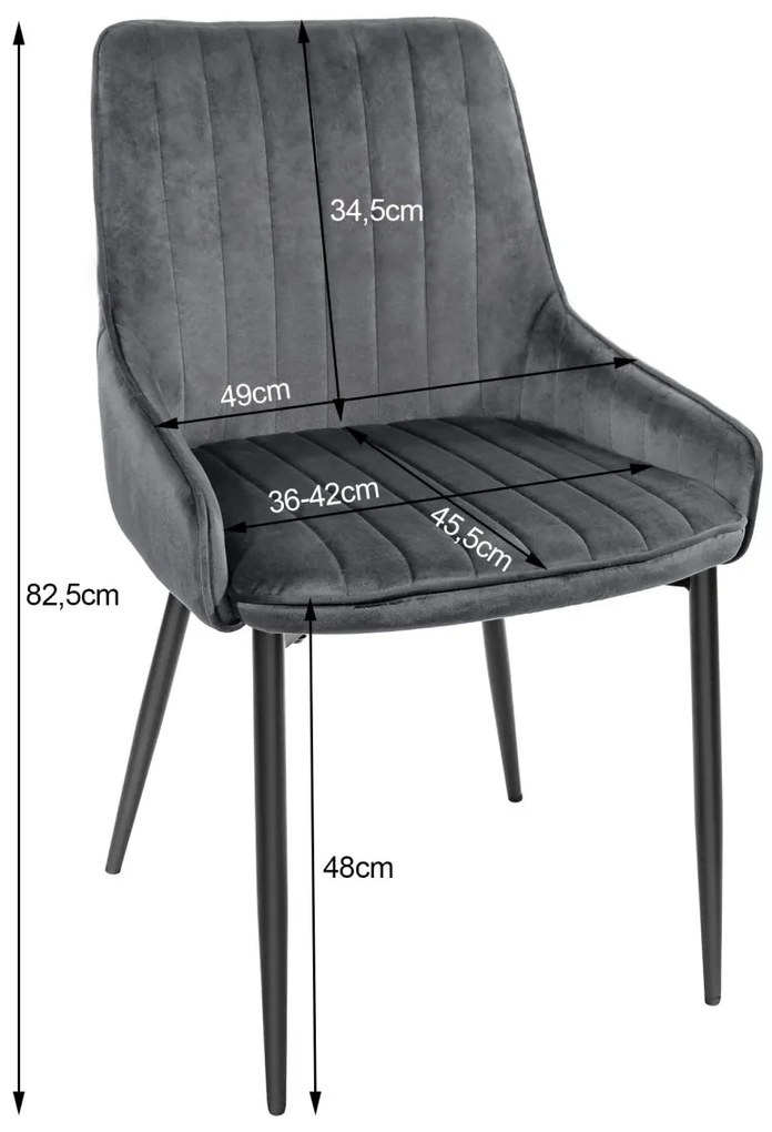 Scaun catifea MONZA negru