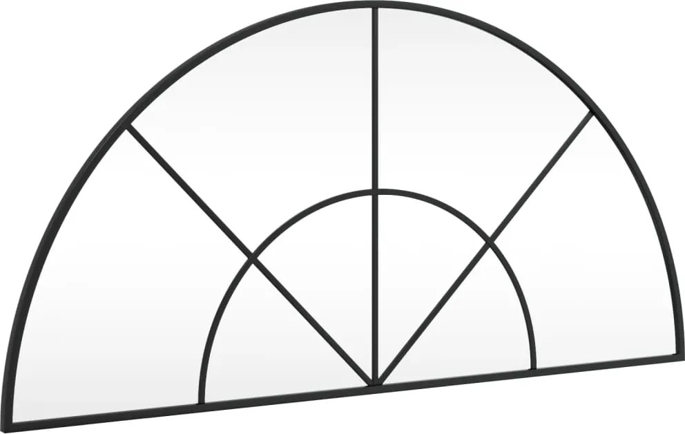 vidaXL Oglindă de perete, negru, 100x50 cm, arcuită, fier