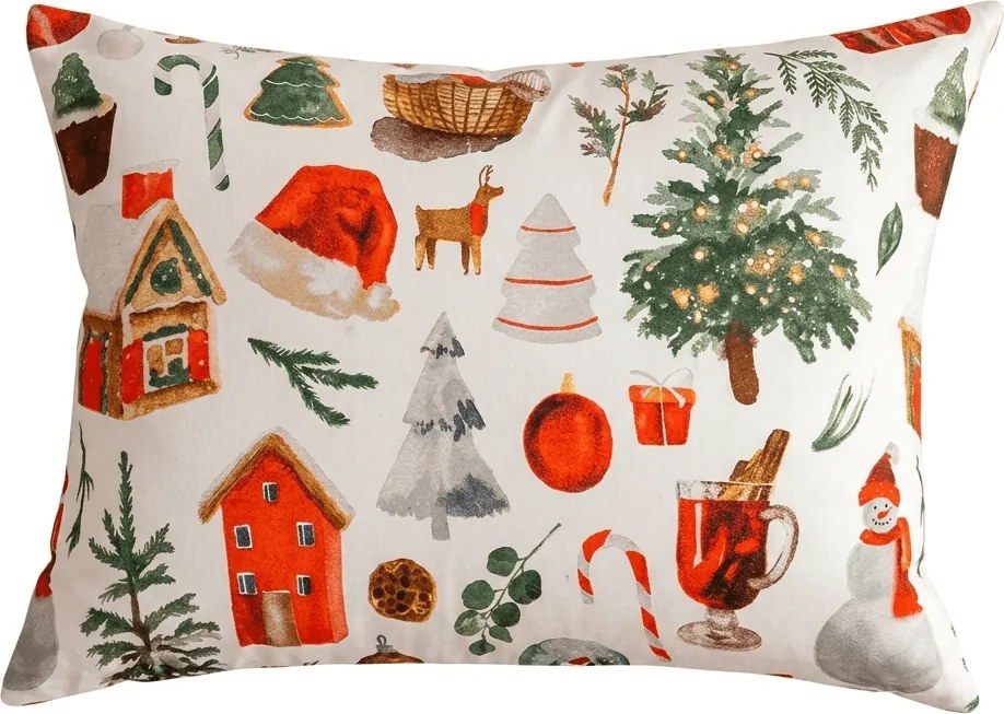 Husa pentru perna din microfibra FESTIVE MAGIC 50x70 cm, alb