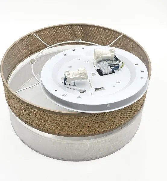 Plafonieră SIRJA DOUBLE BOHO, 2 x E14, 15 W, 230 V, Ø 35 cm, bej/alb