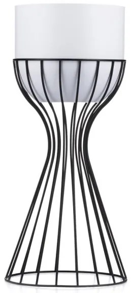 Ghiveci metalic de flori LOFT 46x20 cm negru/alb