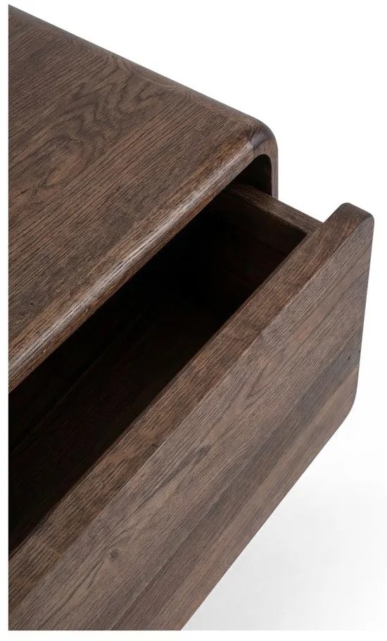 Comodă TV maro din lemn de stejar 220x45x45 cm Fawn – Gazzda