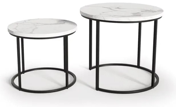 Set masute de cafea cu decor de marmura, FALKEN