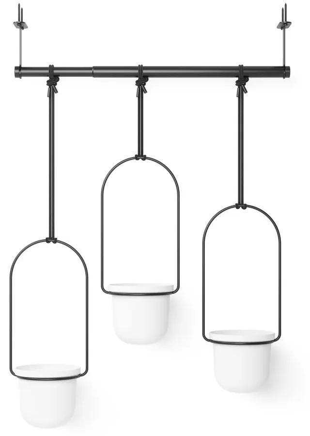 Ghiveci decorativ 3 buc. din plastic pentru ierburi aromatice/suspendată și de perete ø 7,5 cm Triflora – Umbra
