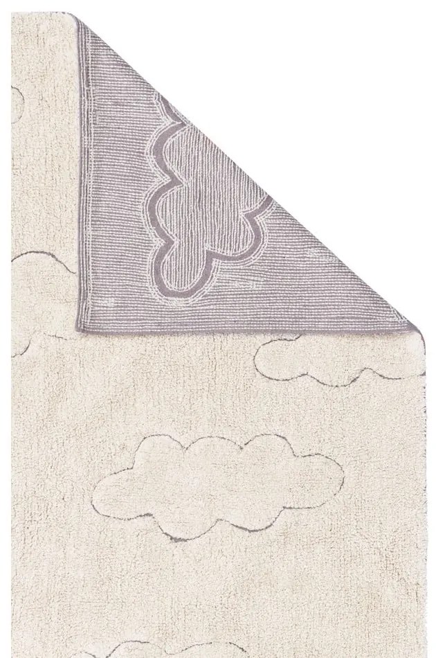Covor pentru copii crem lavabil/țesut manual din bumbac 90x130 cm Clouds – Lorena Canals