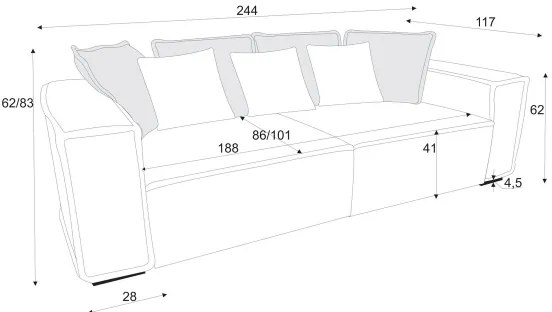 Canapea BOLZANO maro