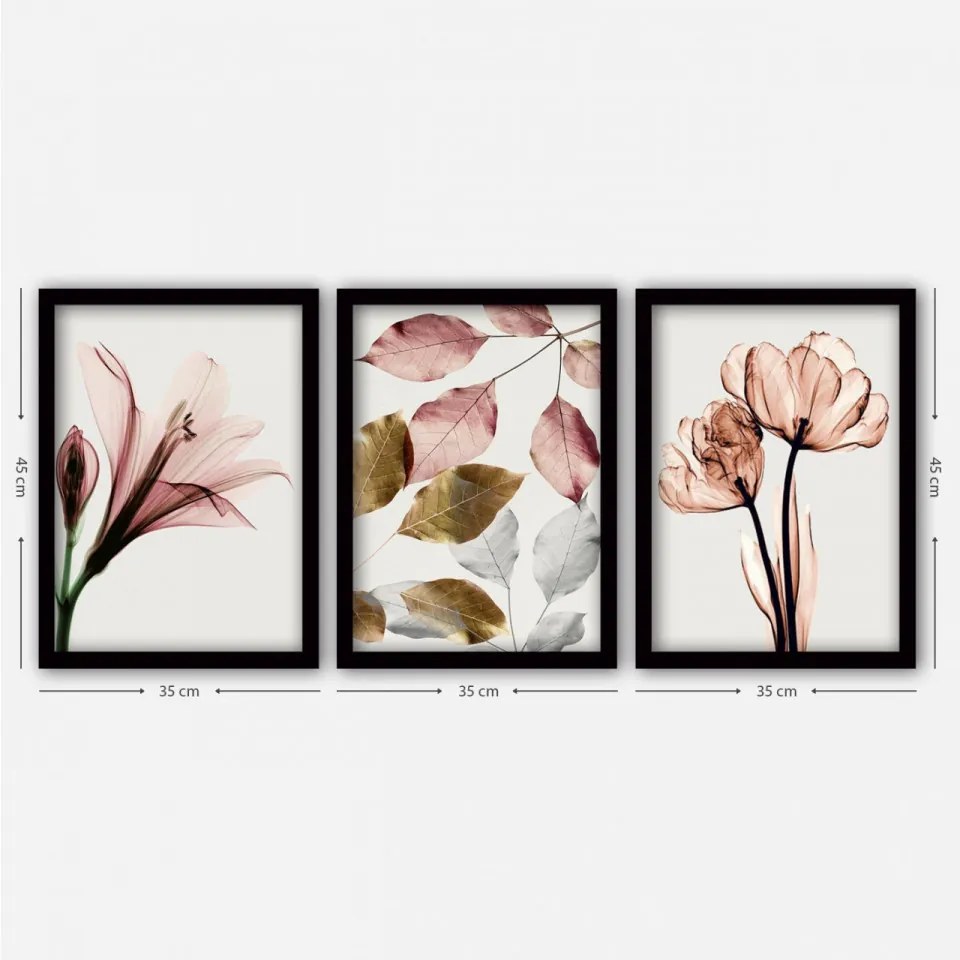 Set 3 Picturi Decorative 3SC194, 35x45 cm, MDF