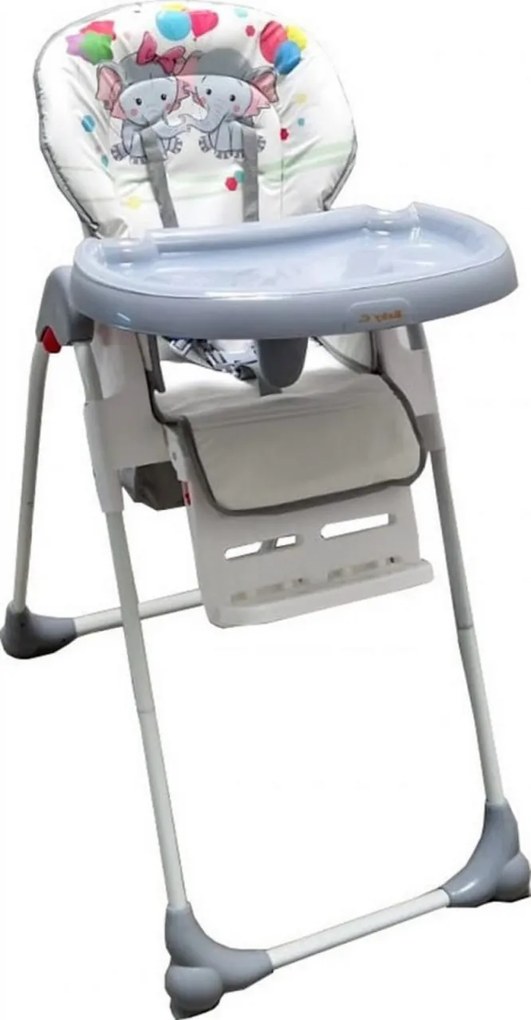 Scaun de masa pentru copii si bebe Baby Care™ CC reglabil in 3 trepte, Pliabil, Centura de siguranta, Sezut comfortabil, Masuta detasabila, Pozitie