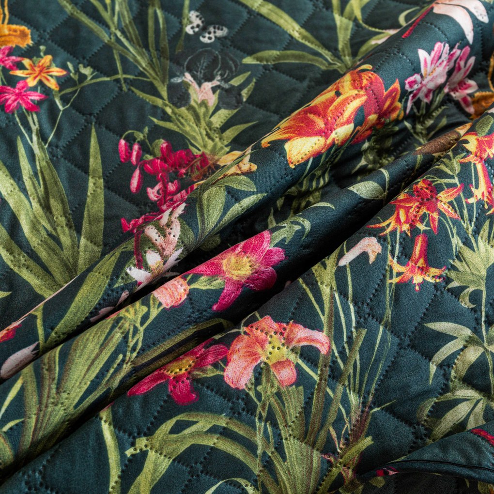 Cuvertura de pat MYSTIC GARDEN verde inchis Dimensiune: 220 x 240 cm