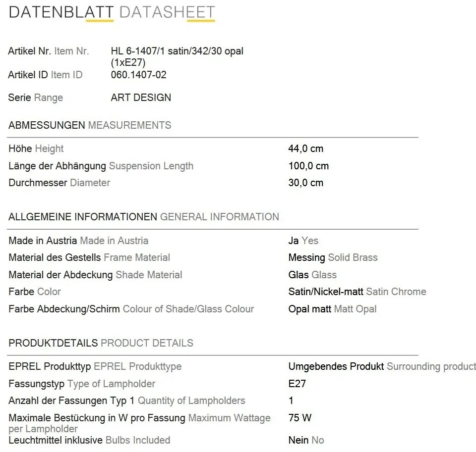 Lustra, Pendul realizat manual ARTDESIGN 30cm, crom satinat/ alb opac