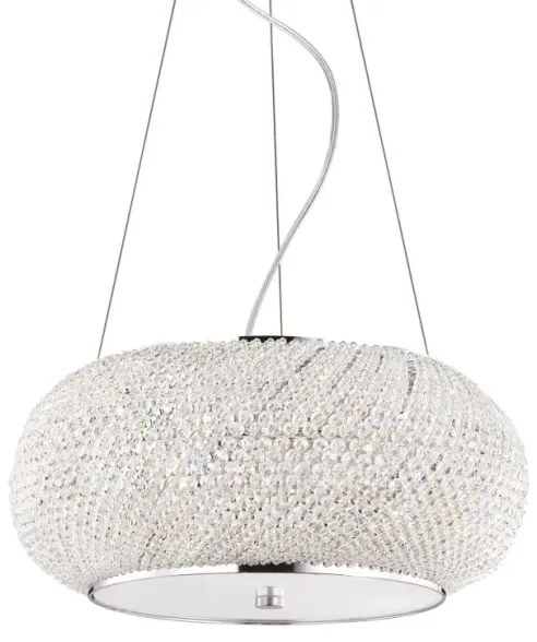 Lustră de cristal pe cablu Ideal Lux PASHA 6xE14/40W/230V d. 40 cm crom lucios