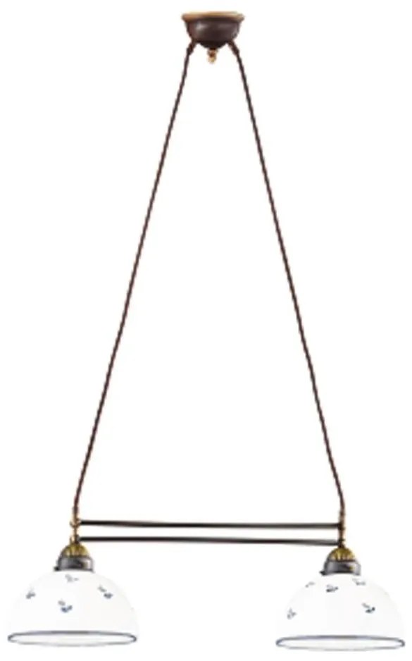 Lustră pe cablu Kolarz 731.82.24 NONNA 2xE27/75W/230V albastru