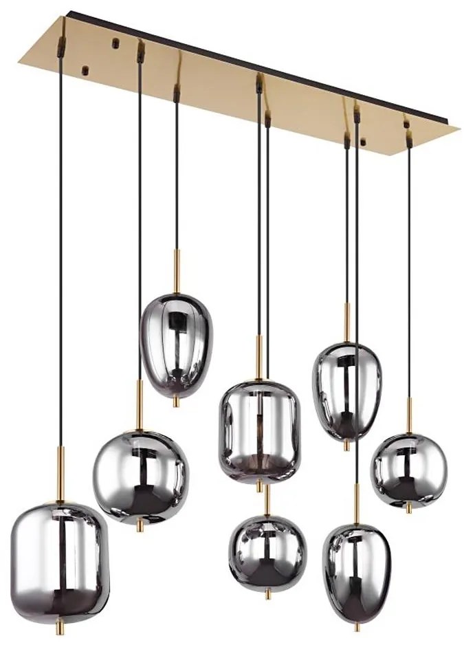 Lustră pe cablu Globo 15345-8MM BLACKY I 8xE14/40W/230V