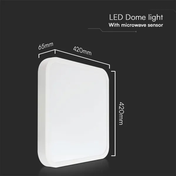 LED plafonieră baie cu senzor LED/36W/230V IP44 4000K 42x42 cm + DO