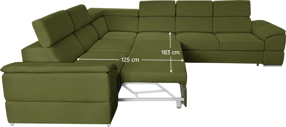 Colţar, ţesătură verde Majestic, SEGORIA LUX