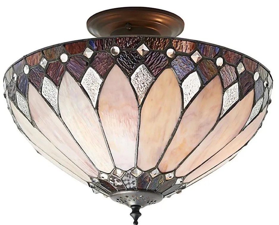 Endon 63978 - Lustră aplicată Tiffany BROOKLYN, 3xE27/60W/230V, Ø 40 cm