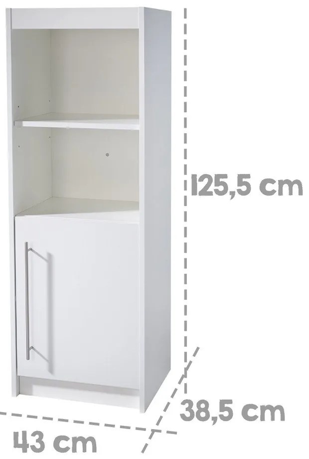 Bibliotecă de copii albă 43x126x38,5 cm Maren – Roba