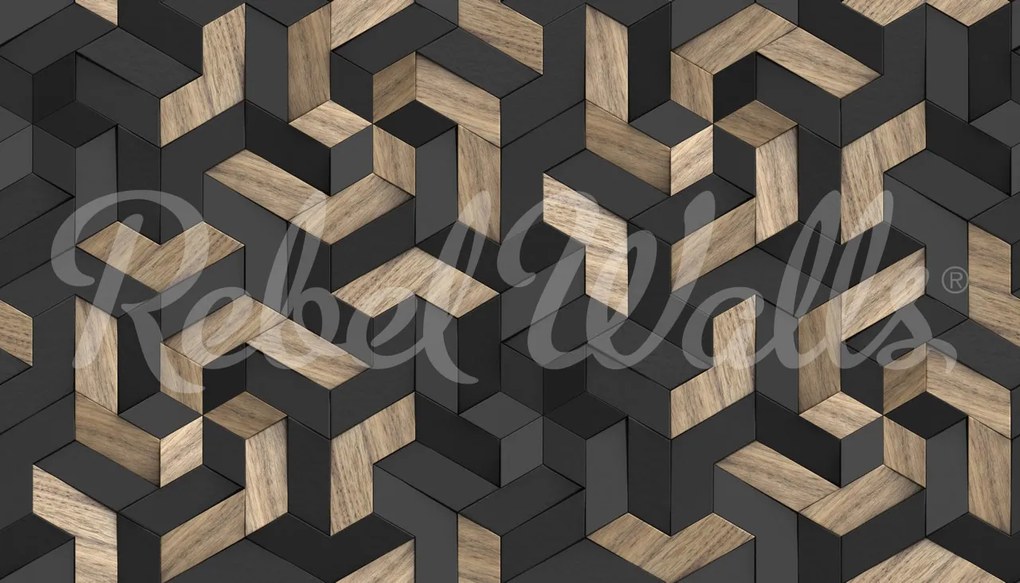 Tapet Geometric Wood, Rebel Walls