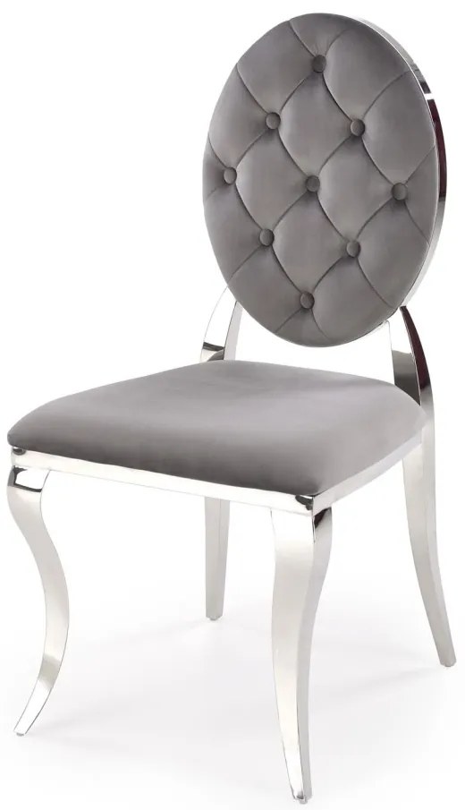Scaun K555 velvet gri Blu14/argintiu
