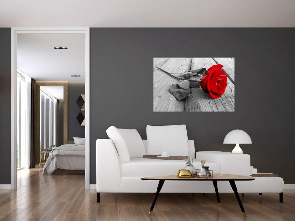Tablou cu trandafiri roșii (90x60 cm)