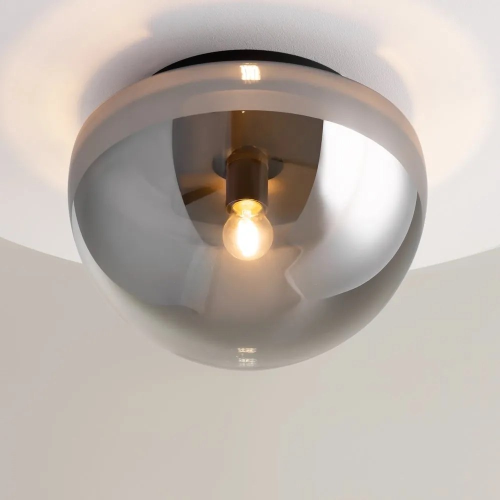 Plafoniera stil minimalist modern Glassy negru/fumuriu