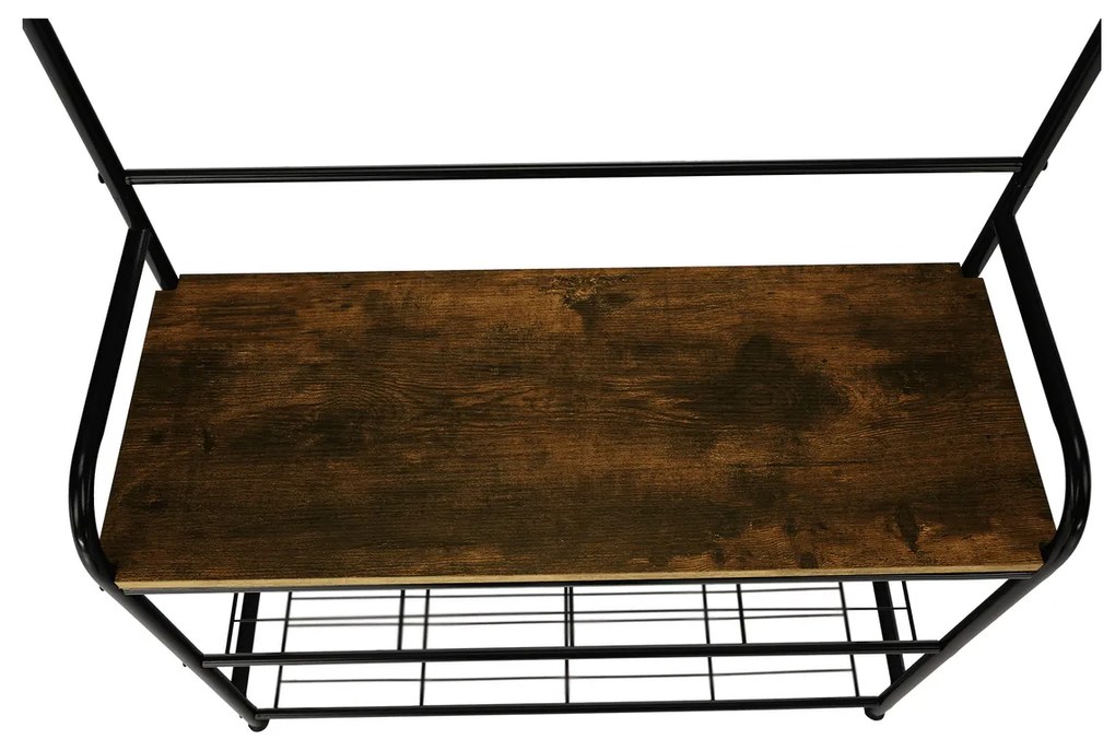 Suport de haine cu pantofar Kelam,79 x 32 x 185 cm